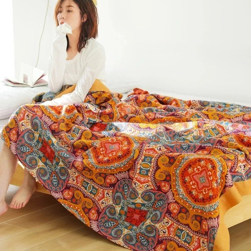 Nordic throw blanket cotton gauze boho sofa towel summer air conditioning blanket for beds Ethnic Leisure bedspread soft sheets