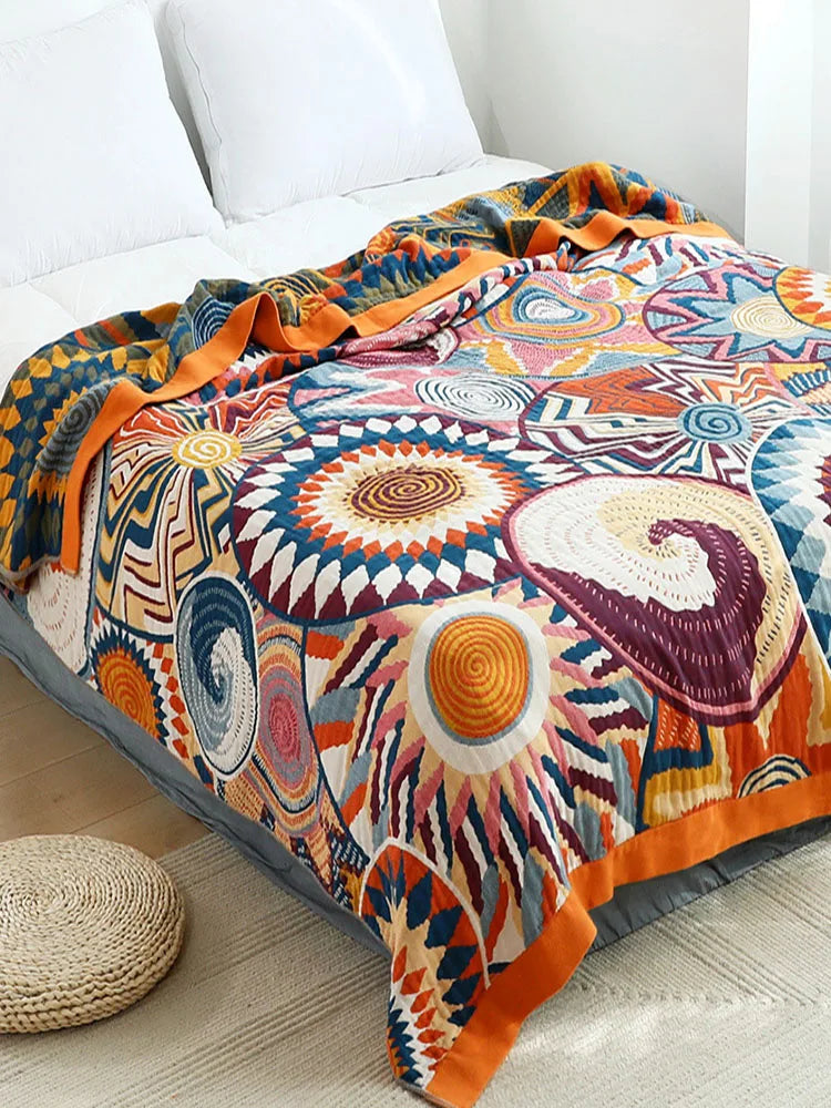 Nordic throw blanket cotton gauze boho sofa towel summer air conditioning blanket for beds Ethnic Leisure bedspread soft sheets